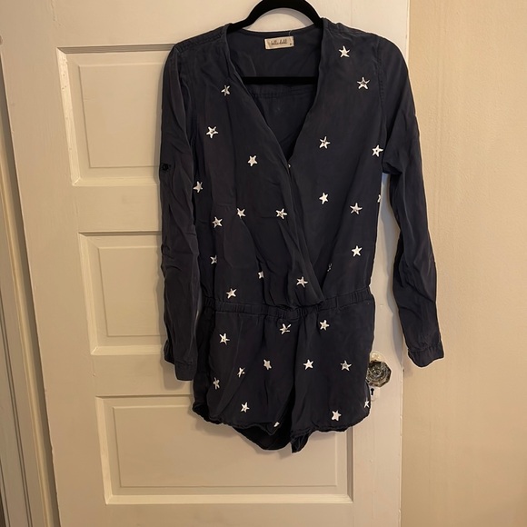 Bella Dahl Cross Front Romper in Navy- revolve - Picture 2 of 9